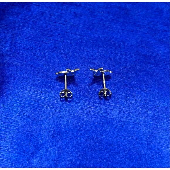 Sterling Silver Bunny Post Earrings, Silver Small Bunny Post Earrings - Picture 2 of 3